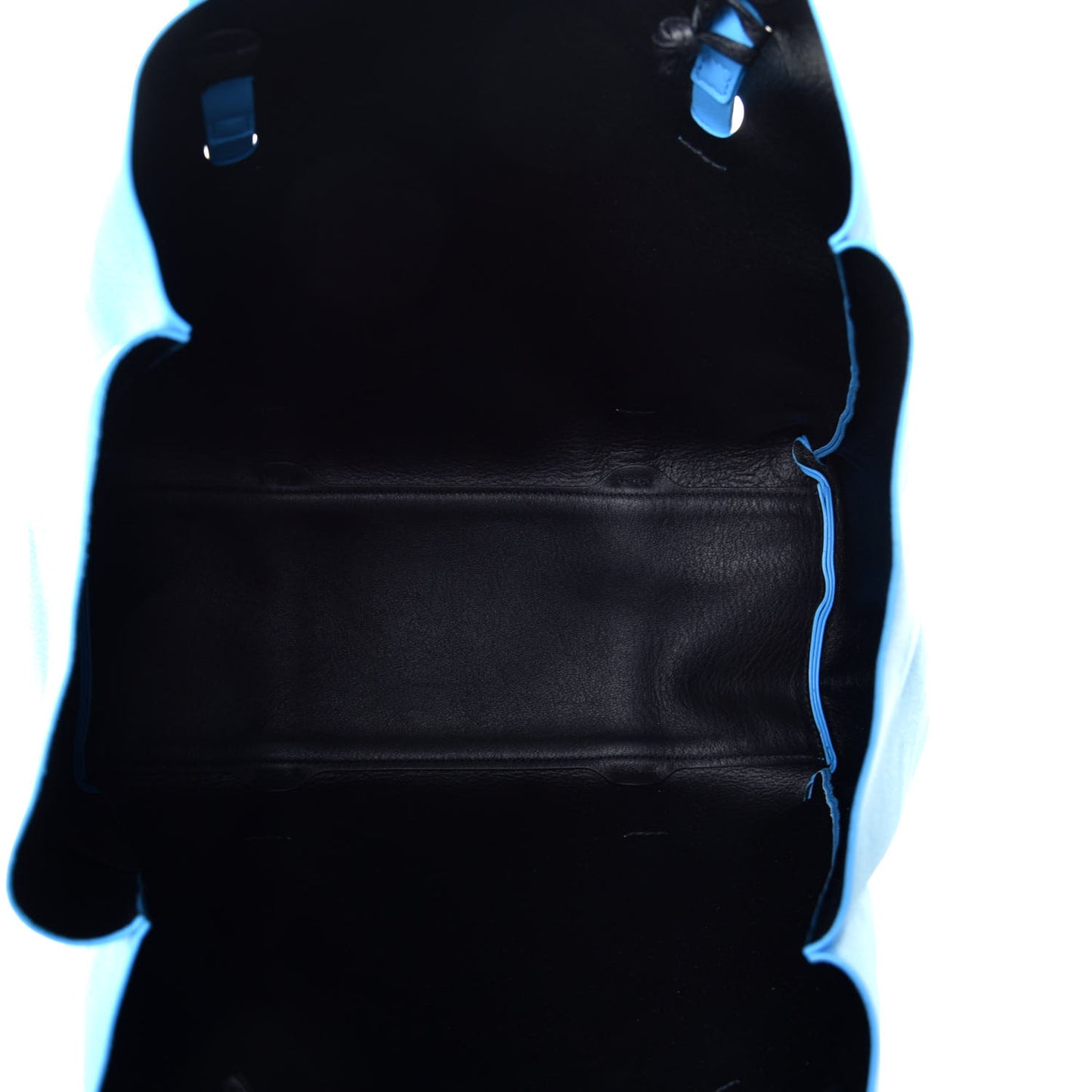 Veau Baltimore Double Sided Small Everyday Tote Bleu Turquoise Black