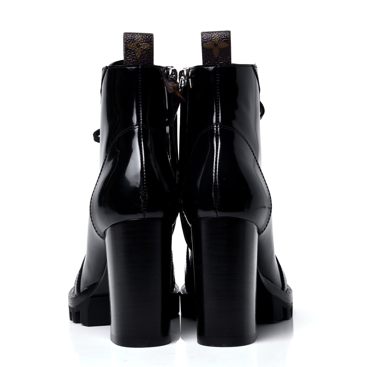 Louis Vuitton Patent Calfskin Monogram Star Trail Ankle Boots 36 Black 4 of 6