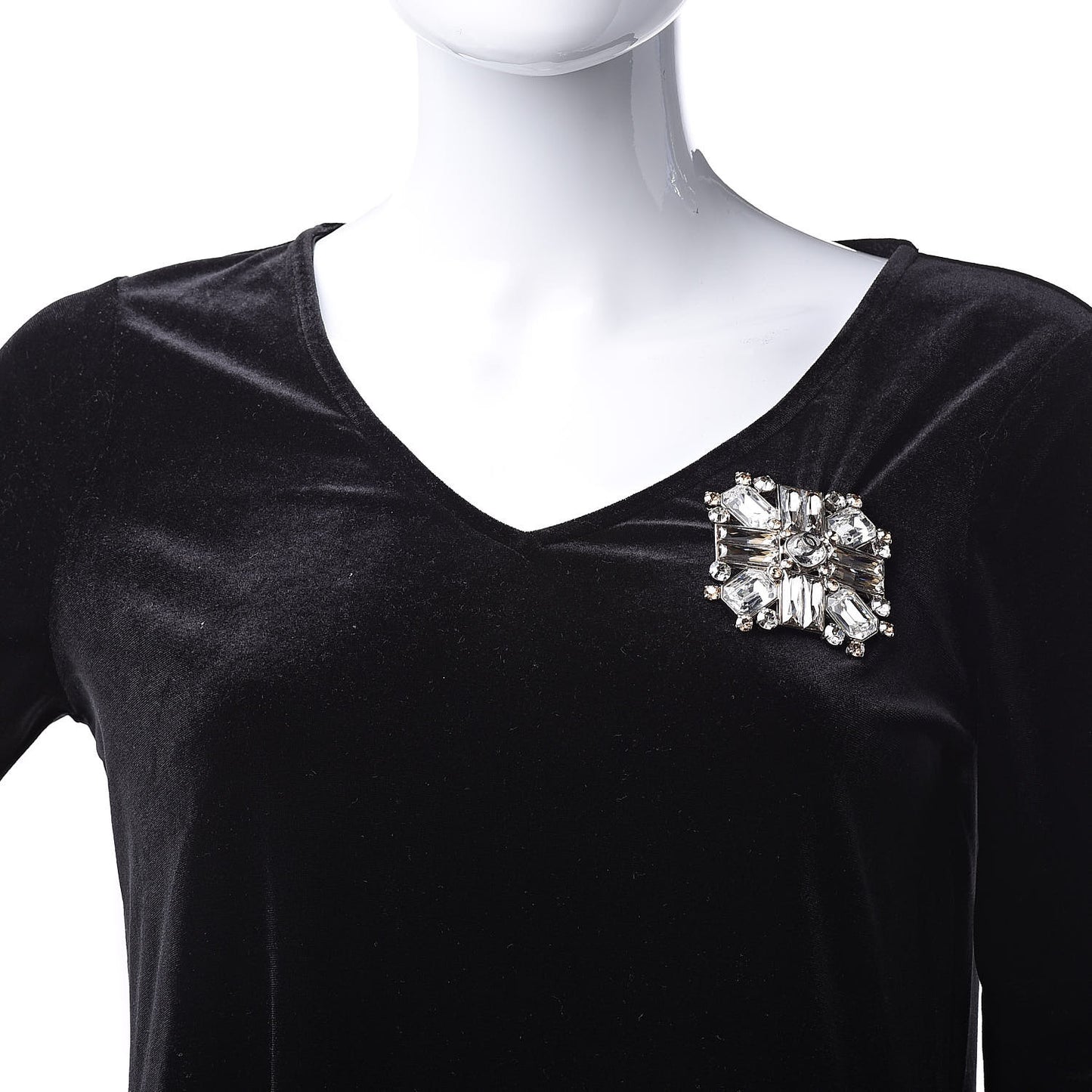 Swarovski Crystal Baguette Large CC Brooch Silver Gold