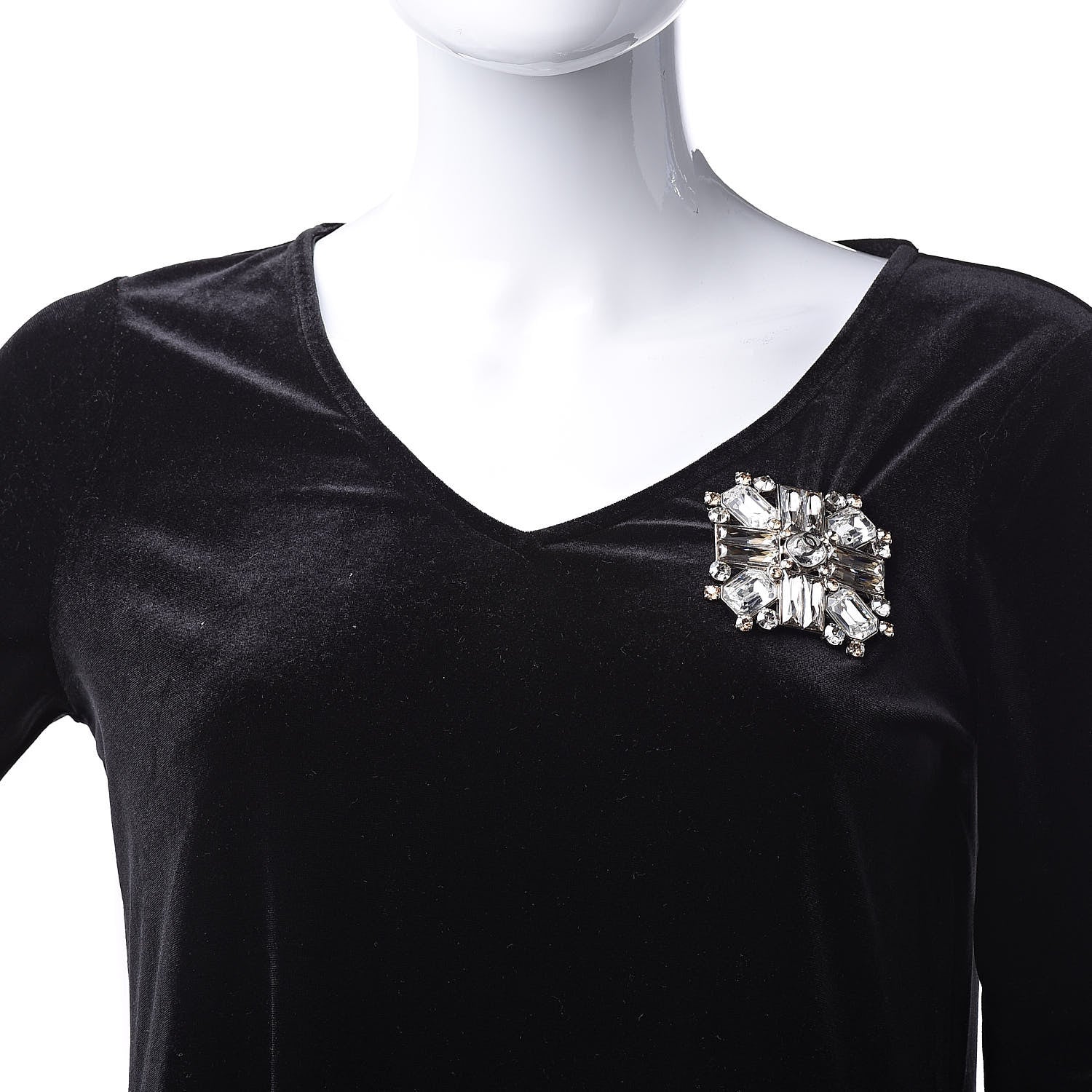 Chanel Swarovski Crystal Baguette Large CC Brooch Silver Gold 2 of 5