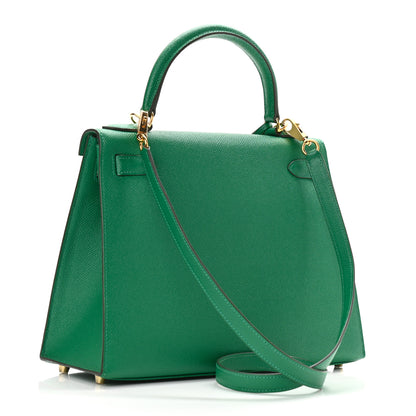 Hermes Epsom Kelly Sellier 28 Vert Vertigo 3 of 11