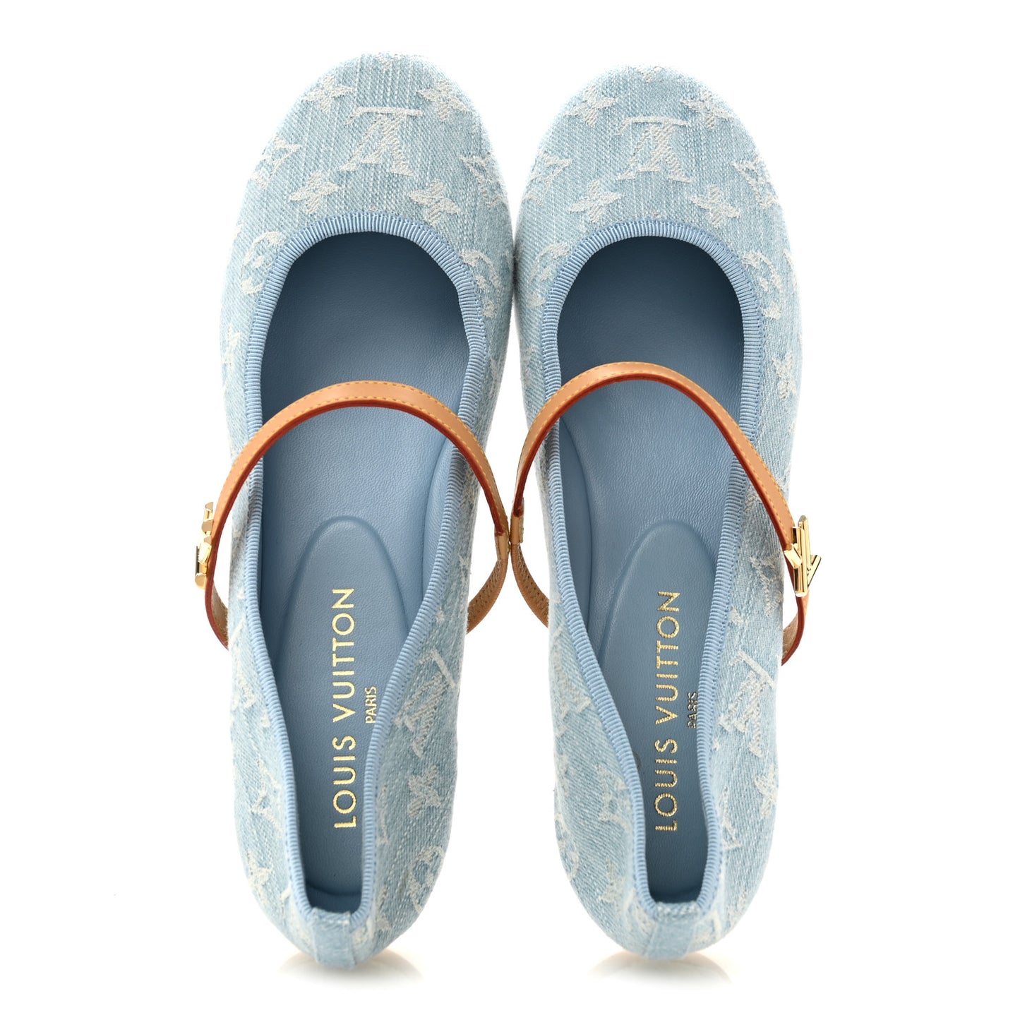 Denim Monogram Romy Flat Ballerinas 41 Blue