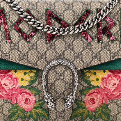 Gucci GG Supreme Monogram Embroidered Medium Dionysus Shoulder Bag Emerald 8 of 11