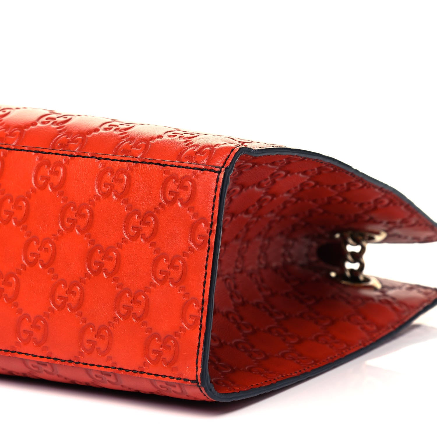 Gucci Guccissima Large Emily Chain Shoulder Bag Sun Orange 9 of 9