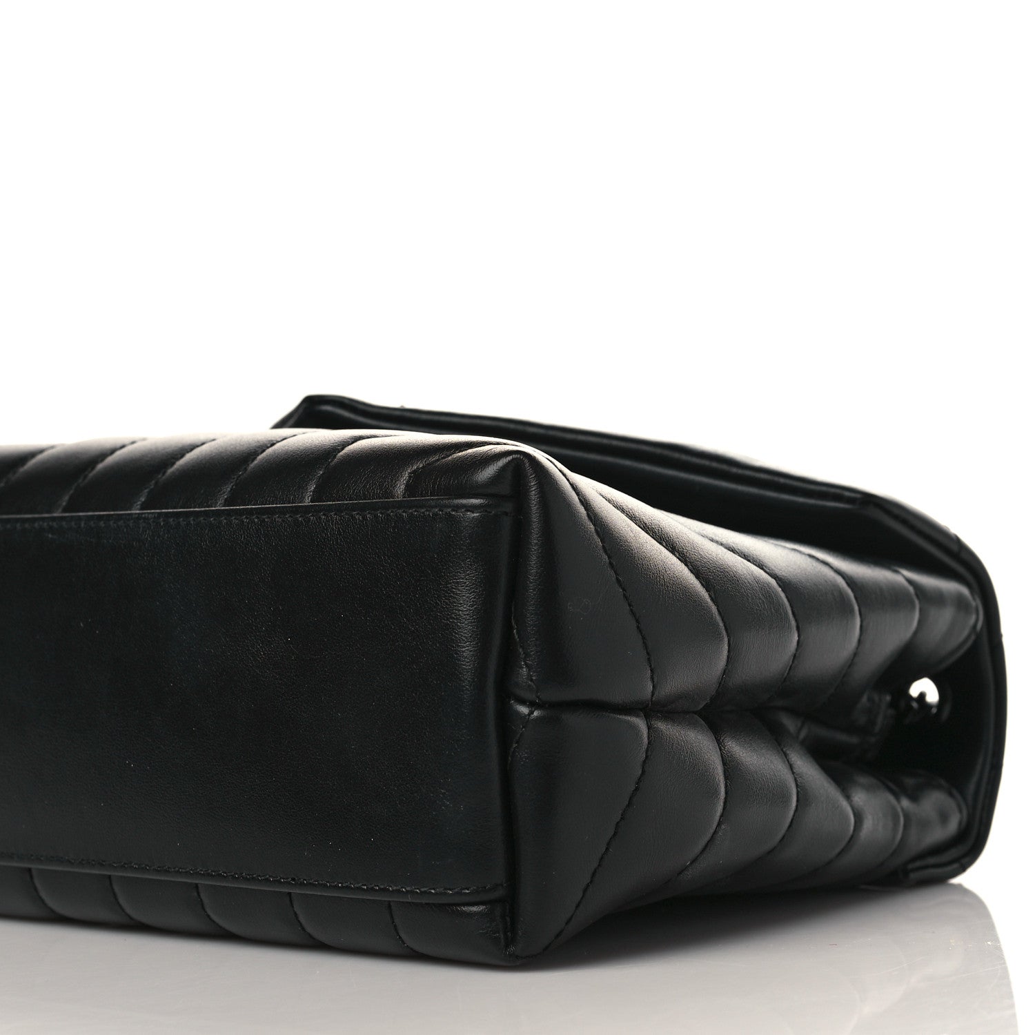 Saint Laurent Calfskin Y Quilted Monogram Monochrome Small Loulou Chain Satchel Black 9 of 9