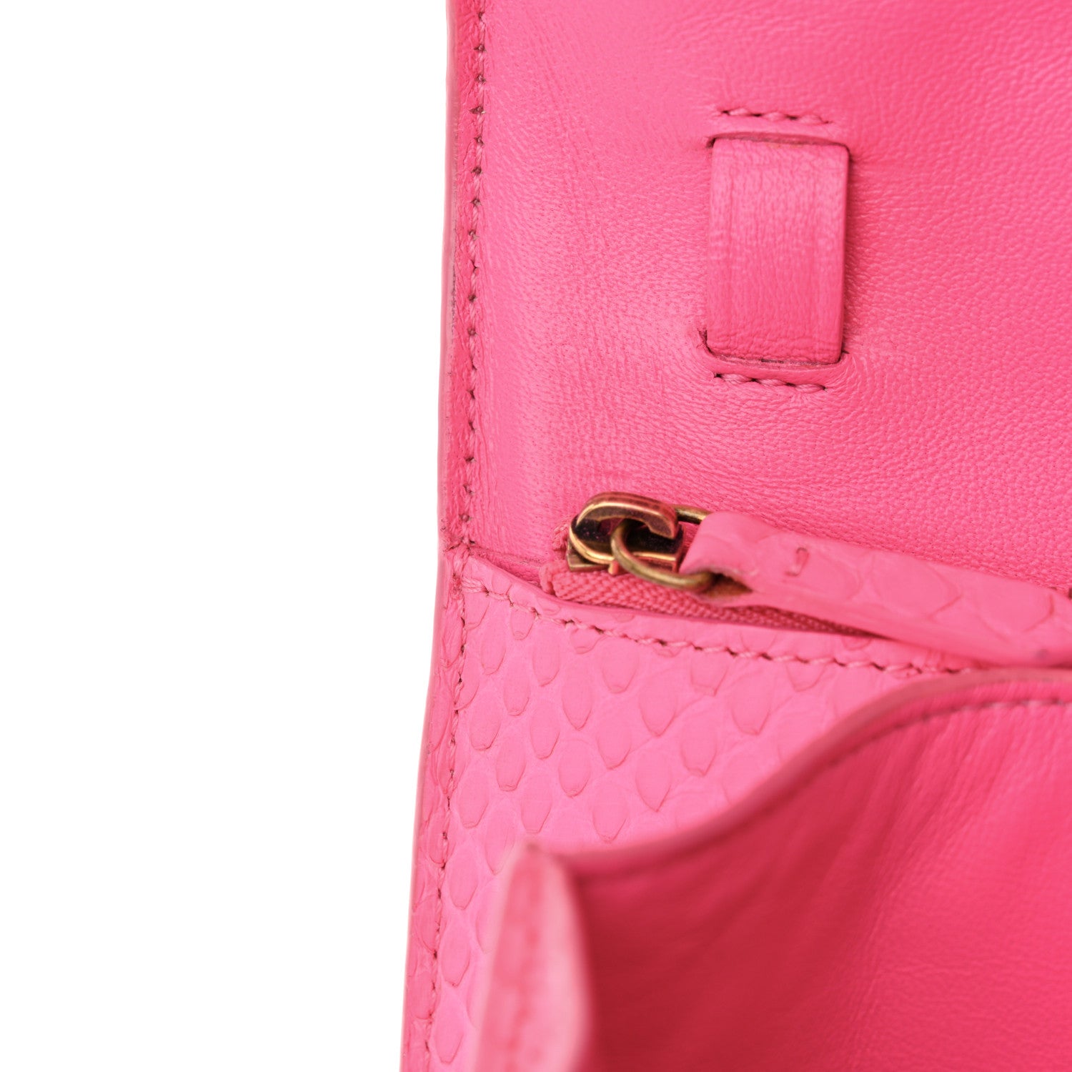 Celine Snakeskin Medium Classic Box Flap Pink 8 of 15