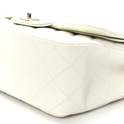 Chanel Caviar Quilted Jumbo Double Flap White 9 of 9