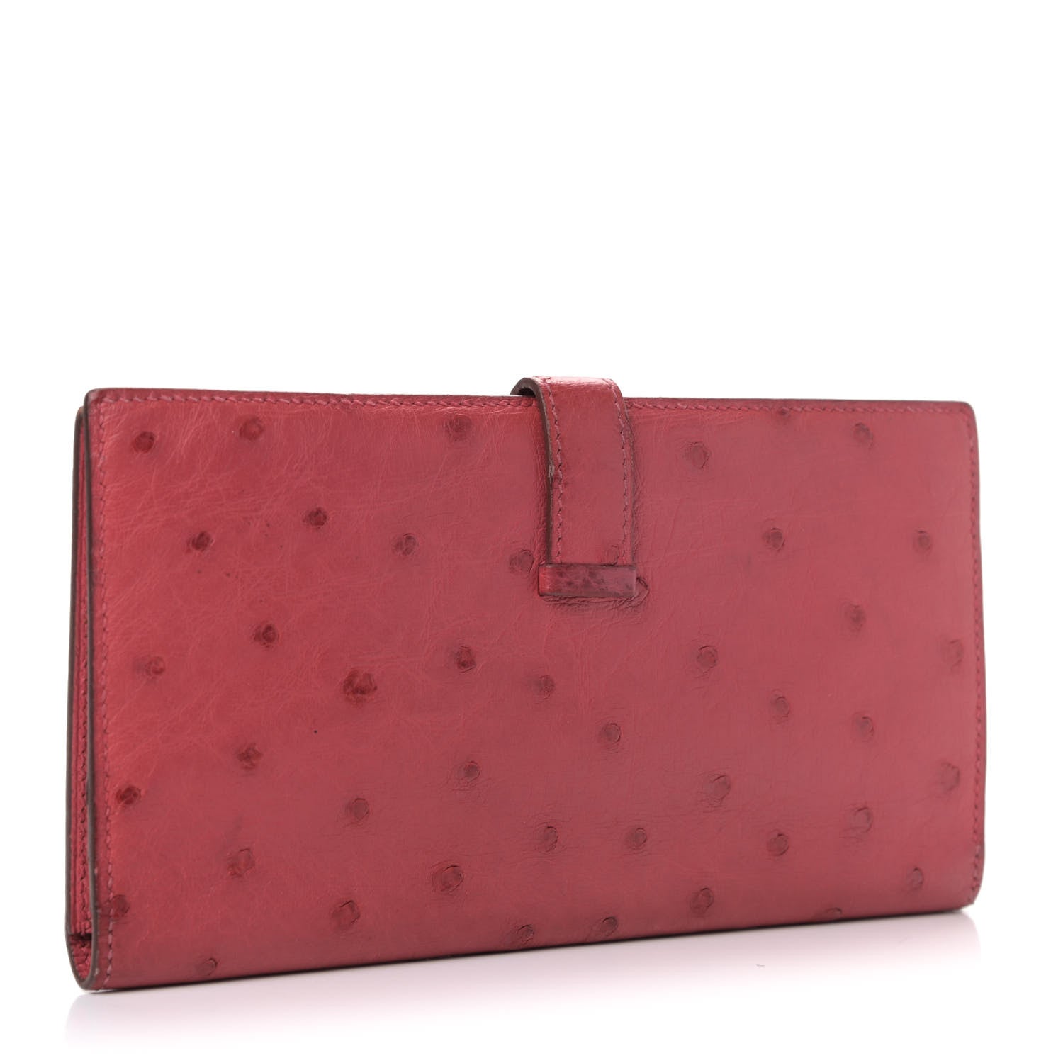 Hermes Ostrich Bearn Wallet Bougainvillea 2 of 6