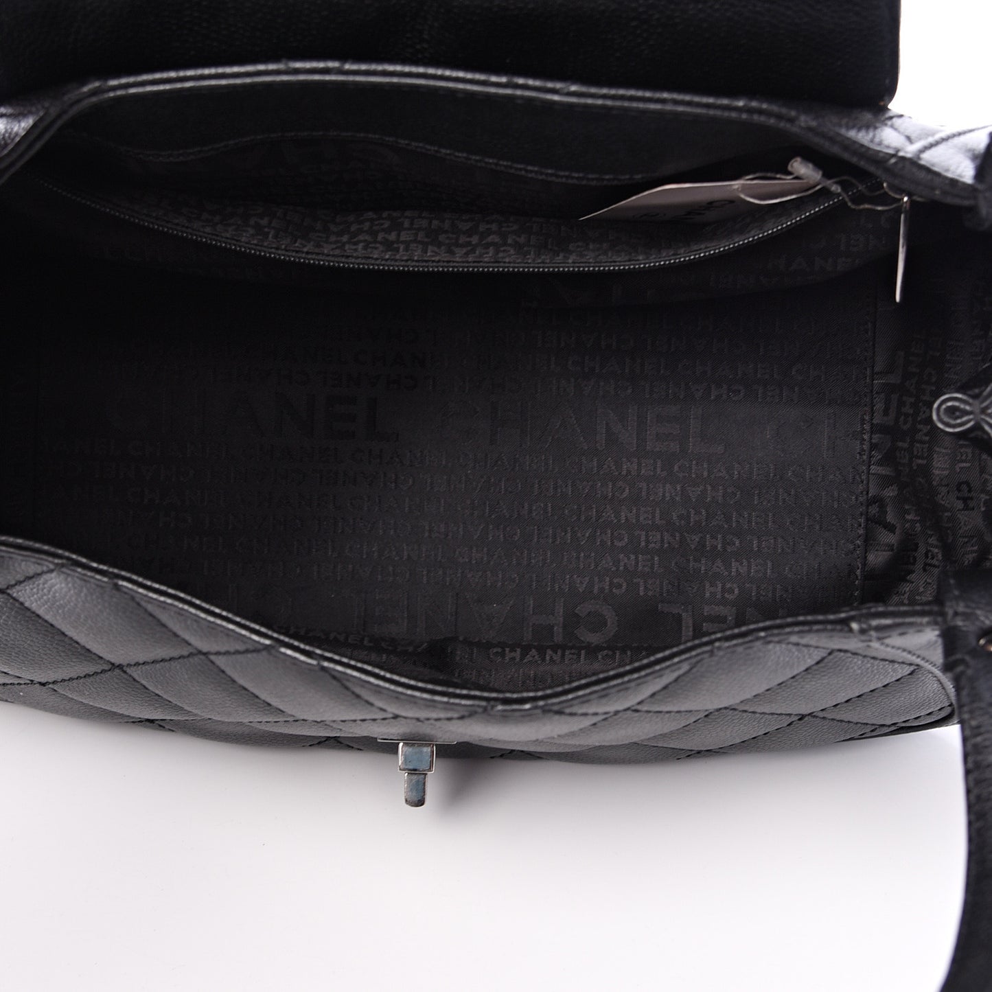 Caviar Quilted Mademoiselle Flap Bag Black