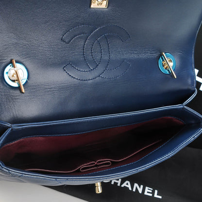 Chanel Lambskin Quilted Medium Trendy CC Flap Navy Blue 5 of 9