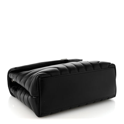 Saint Laurent Calfskin Y Quilted Monogram Small Loulou Chain Satchel Black 4 of 9