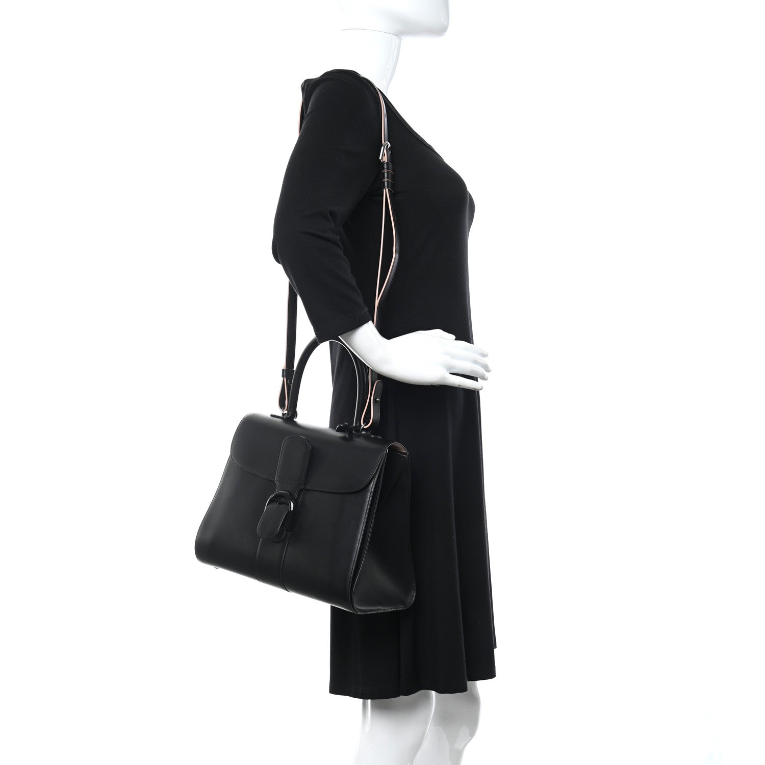 Delvaux Boxed Calfskin MM Magic Brillant Satchel Black Multicolor 2 of 17