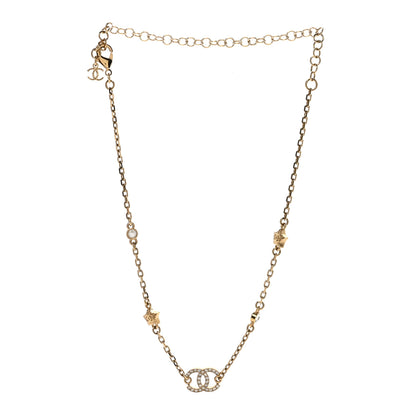 Chanel Metal Crystal CC Star Necklace Gold 3 of 7
