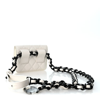 Chanel Caviar Quilted My Everything Belt Flap Card Holder White 2 of 10