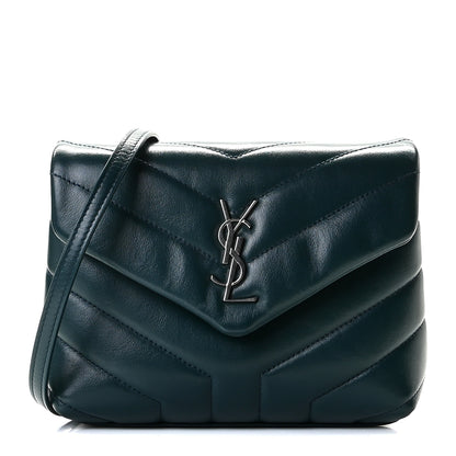 Saint Laurent Calfskin Y Quilted Monogram Toy Loulou Satchel Dark Green 1 of 12