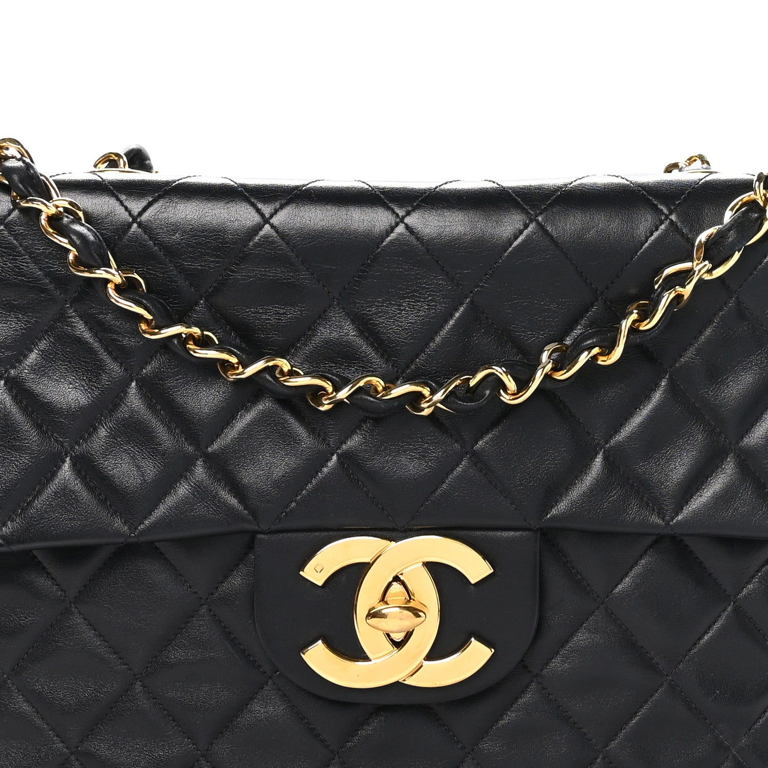 Chanel Lambskin Quilted XL Jumbo Single Flap Black 8 of 11