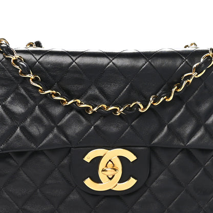 Chanel Lambskin Quilted XL Jumbo Single Flap Black 8 of 11