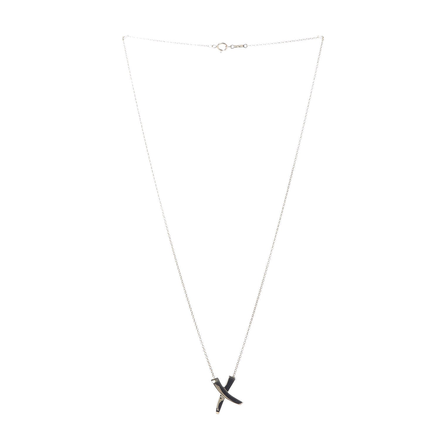 Tiffany 18K Yellow Gold Paloma Picasso Graffiti X Pendant Necklace 3 of 6