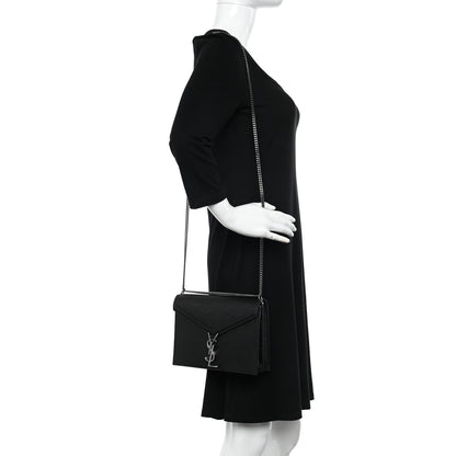 Saint Laurent Grain De Poudre Monogram Cassandra Clasp Bag Black Rouge Legion 2 of 10