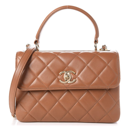 Chanel Lambskin Quilted Small Trendy CC Flap Dual Handle Bag Camel 1 of 9