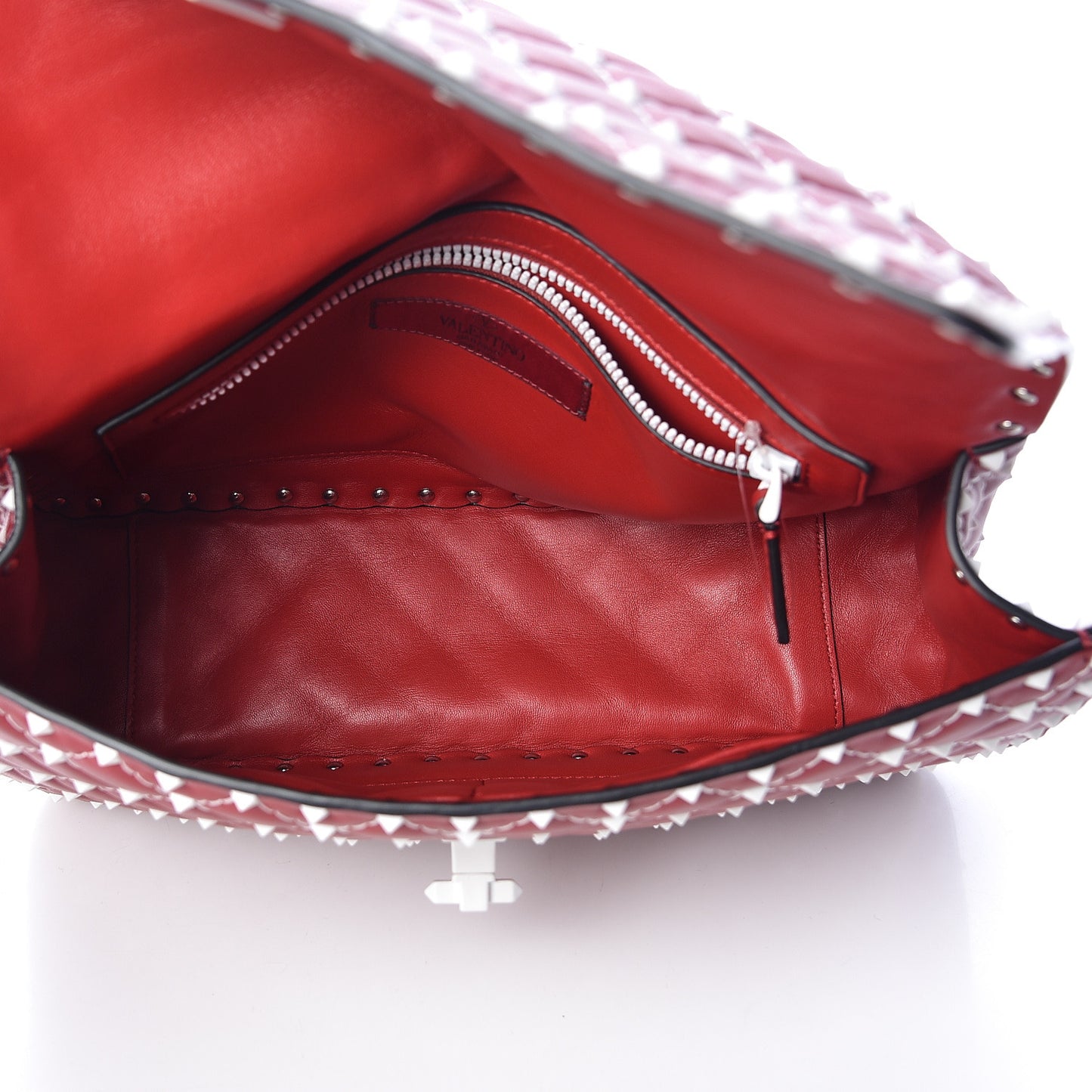 Lambskin Large Free Rockstud Spike Shoulder Bag Rosso Valentino