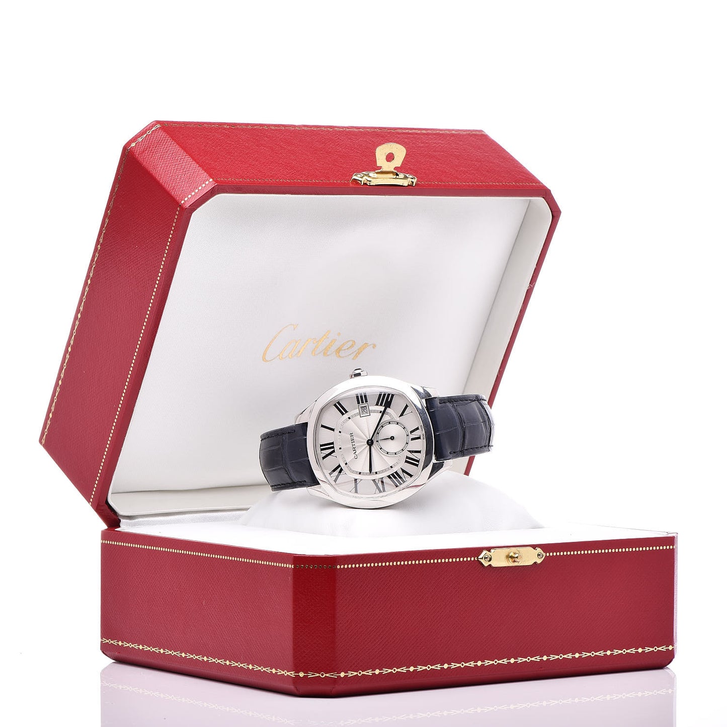 Stainless Steel Alligator 41mm Drive De Cartier Automatic Watch