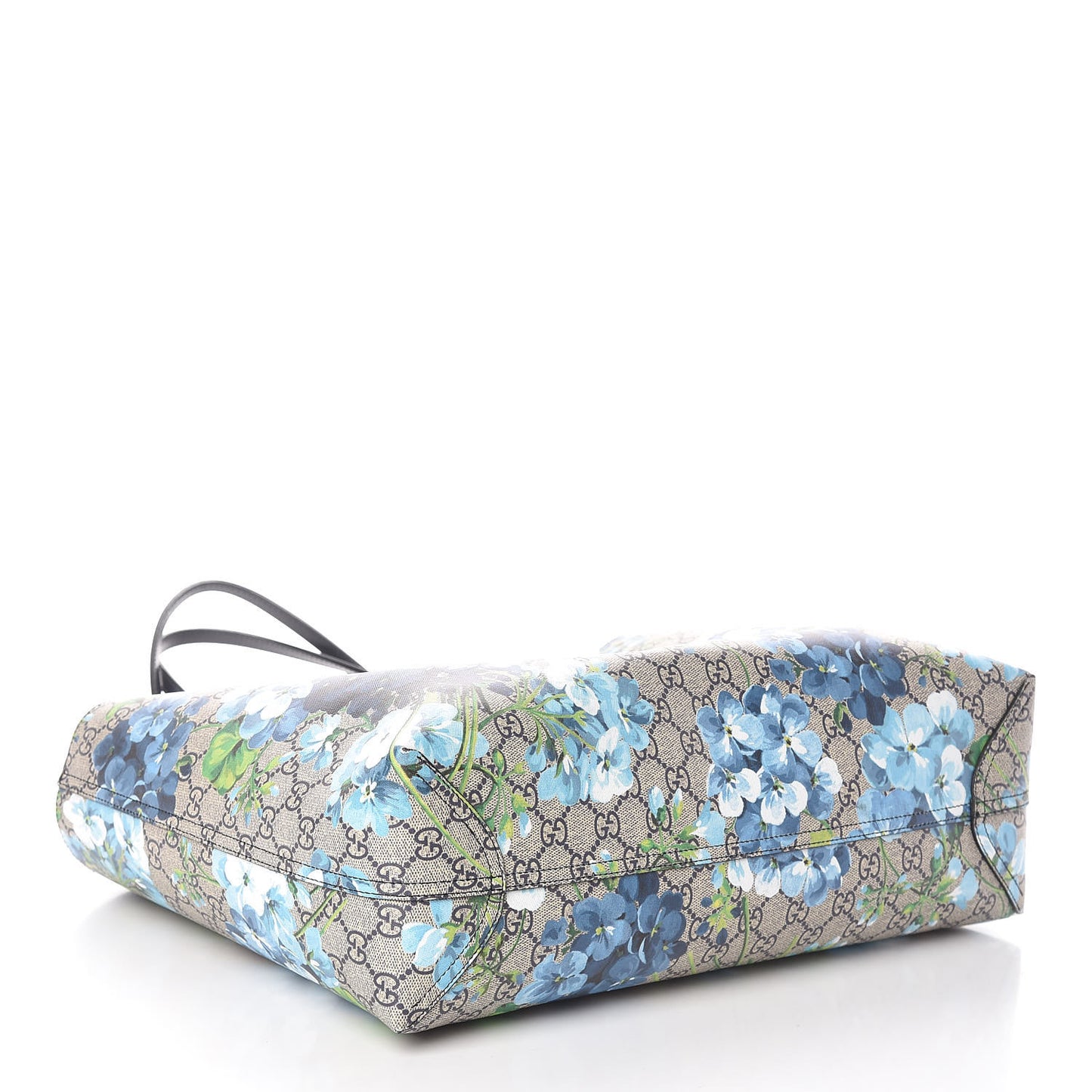 GG Supreme Monogram Blooms Medium Reversible Tote Beige Blue Navy