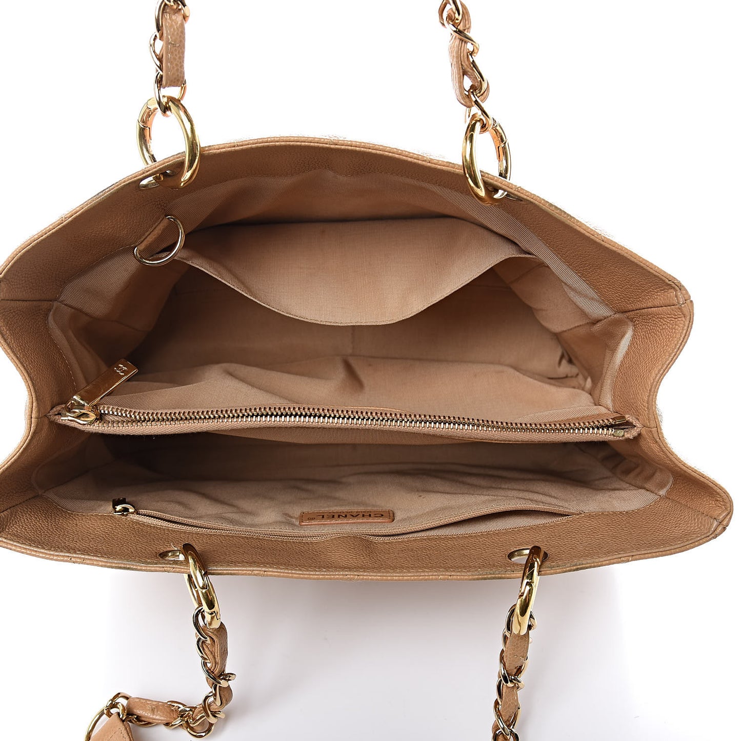 Caviar Quilted Grand Shopping Tote GST Beige