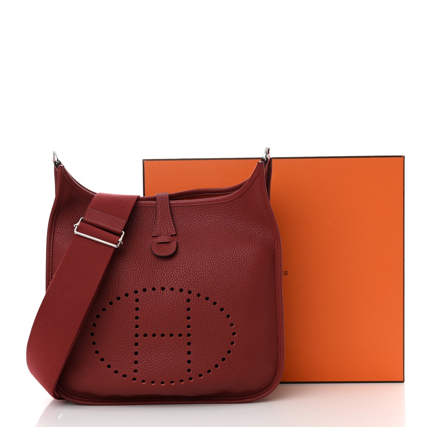 Hermes Taurillon Clemence Evelyne III PM Rouge Grenat 11 of 11