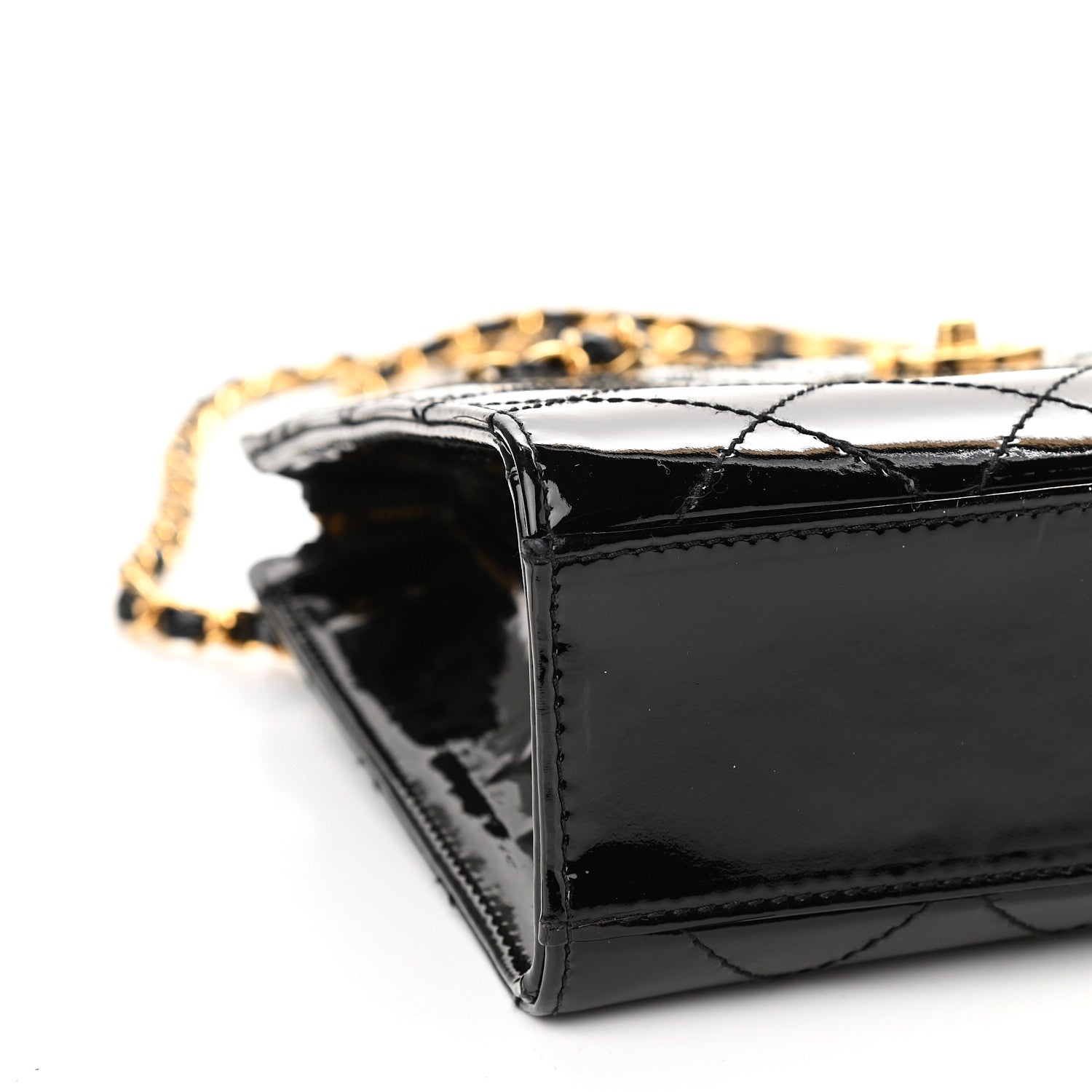 Chanel Patent Quilted Shoulder Bag Black 7 of 8