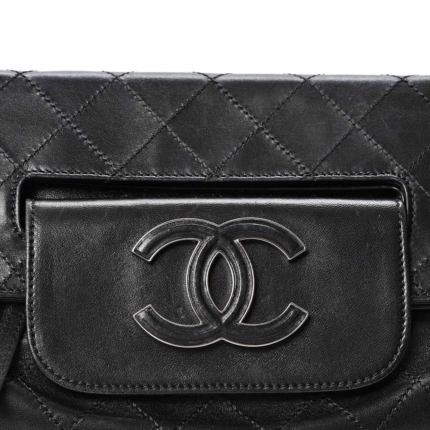 Chanel Lambskin Diamond Stitch Convertible Clutch Black 6 of 8