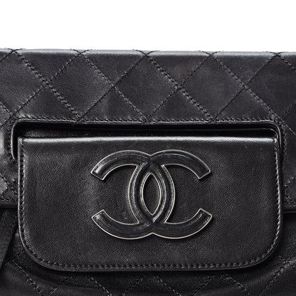 Chanel Lambskin Diamond Stitch Convertible Clutch Black 6 of 8