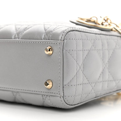 Christian Dior Lambskin Cannage Mini Lady Dior Grey 9 of 12