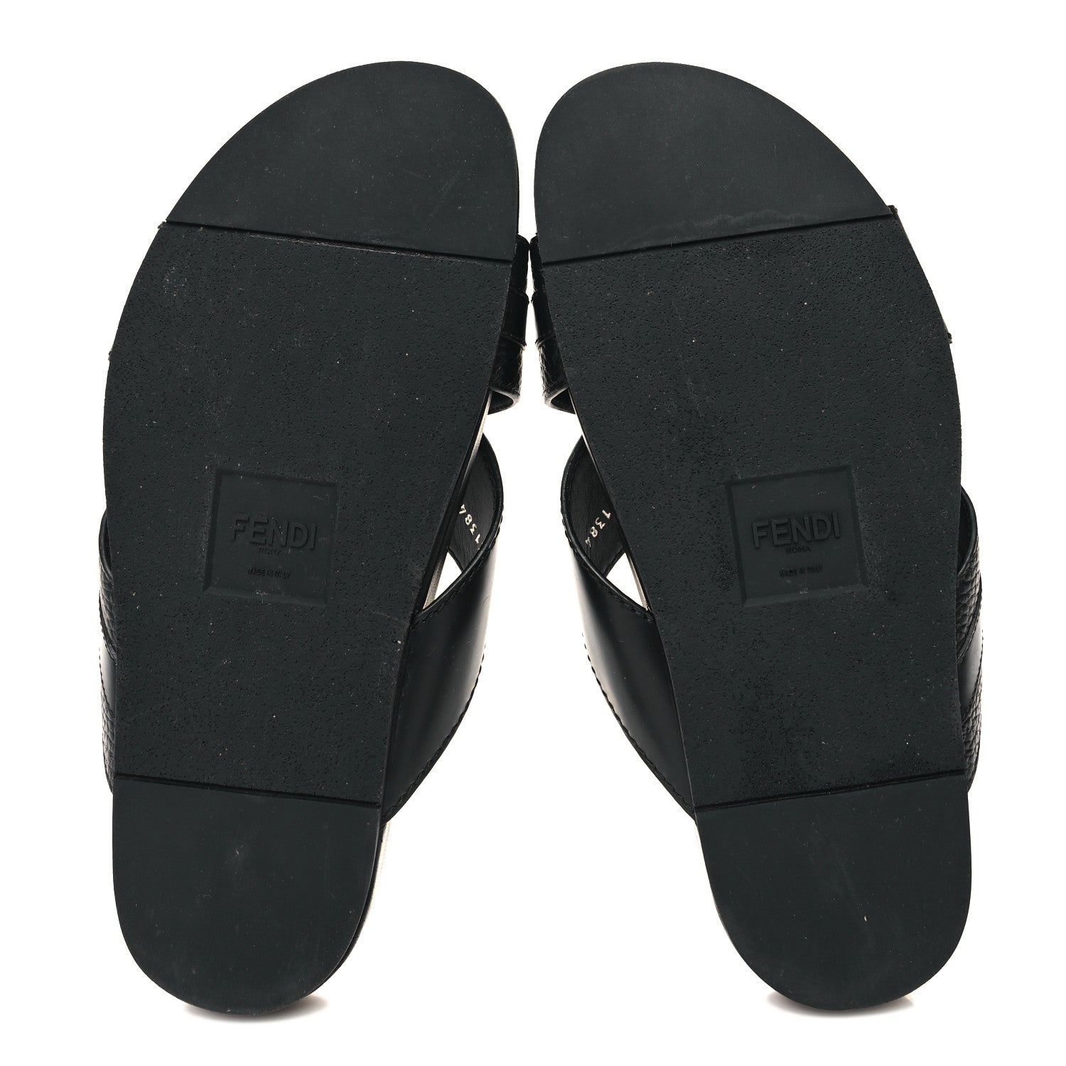 Fendi Calfskin FF Mens Slide Sandals 9 Black 5 of 8