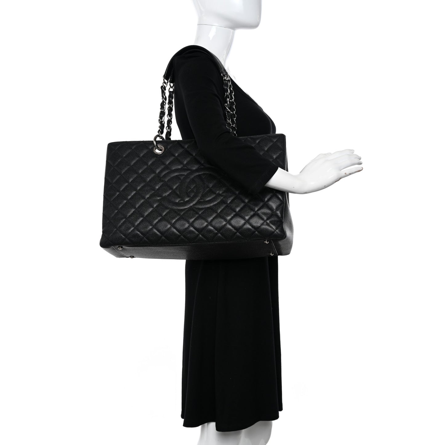 Caviar Quilted XL Grand Shopping Tote GST Black
