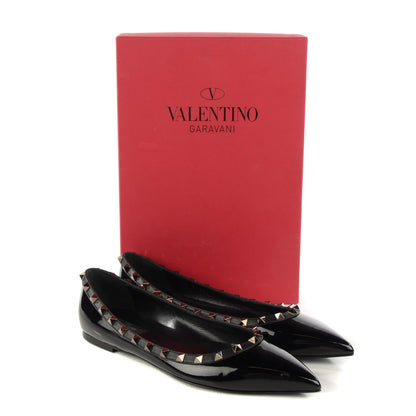 Valentino Garavani Patent Rockstud Ballerina Flats 39.5 Black 5 of 8