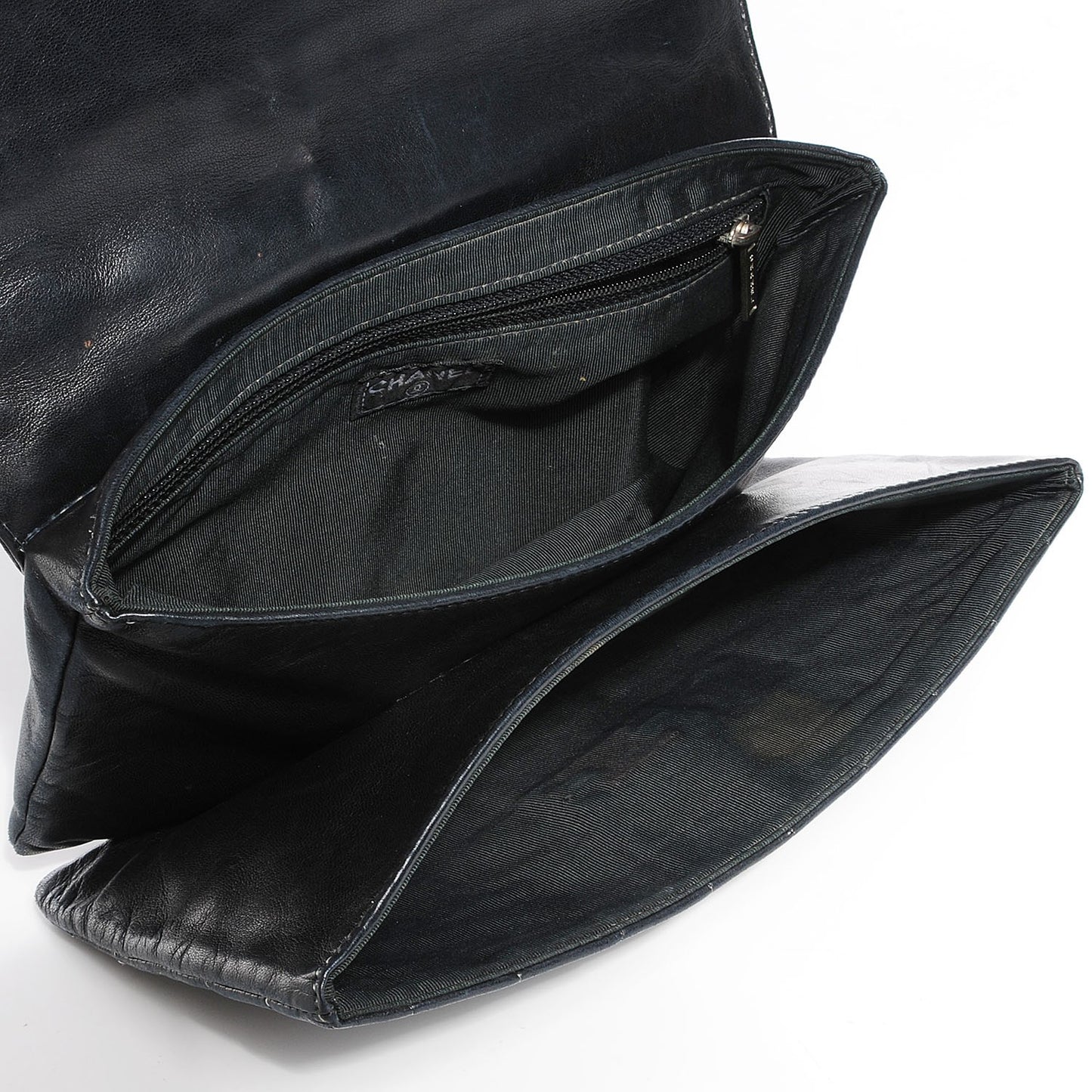 Lambskin Chocolate Bar Mademoiselle Flap Black