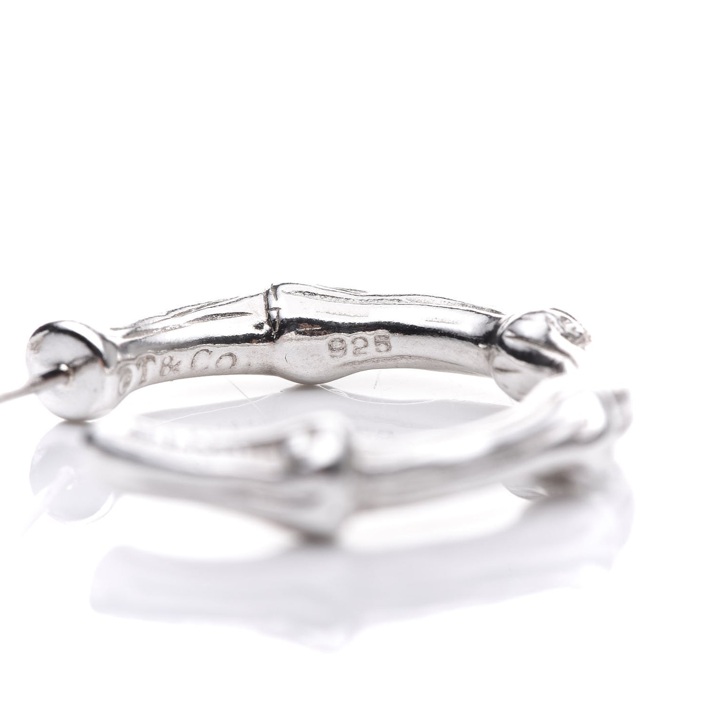 Sterling Silver Bamboo Hoop Earrings