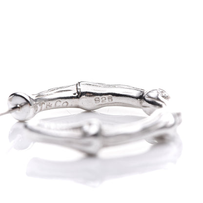 Tiffany Sterling Silver Bamboo Hoop Earrings 5 of 7