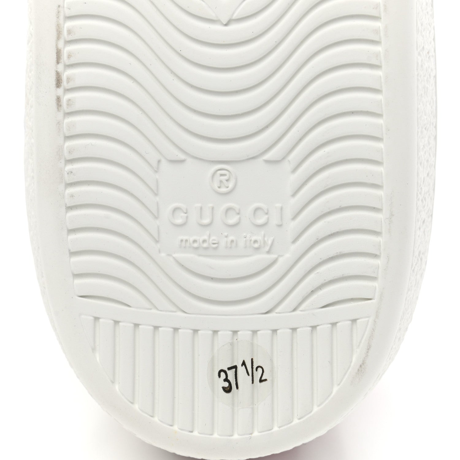 Gucci Calfskin Interlocking G Perforated Womens Ace Sneakers 37.5 White Hibiscus Red 7 of 8