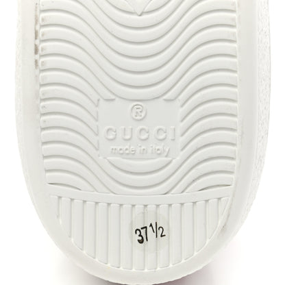 Gucci Calfskin Interlocking G Perforated Womens Ace Sneakers 37.5 White Hibiscus Red 7 of 8
