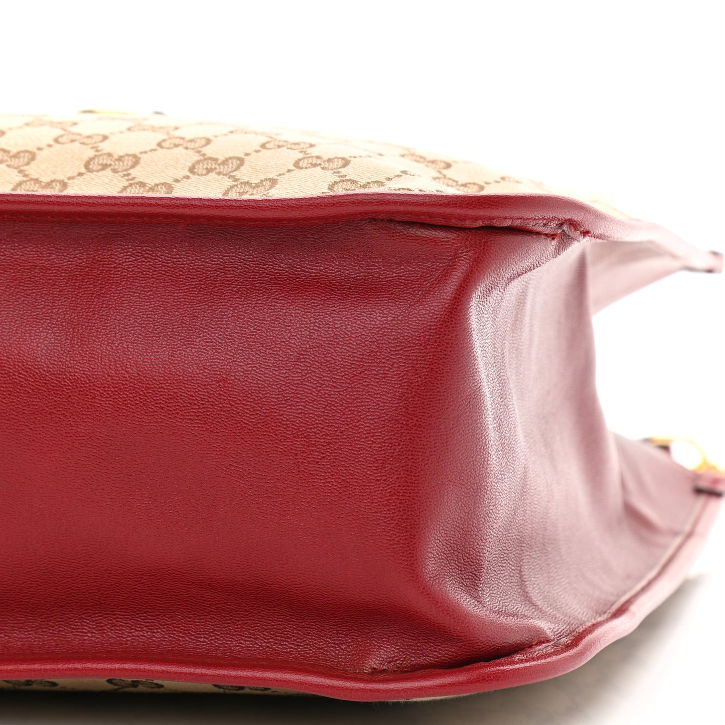 Monogram New Sakai Calfskin Lux Large Horsebit 1955 Tote Bag Beige Ebony New Cherry Red