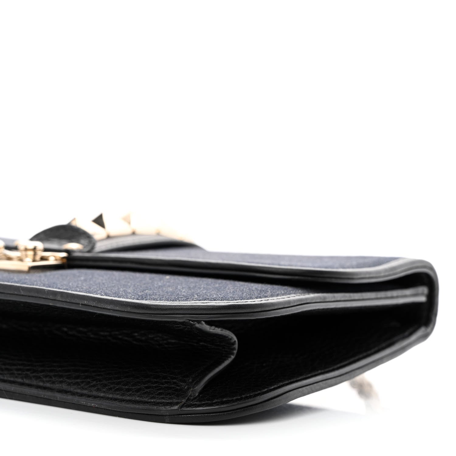 Valentino Garavani Denim Medium Glam Lock Rockstud Flap Deep Denim 9 of 9