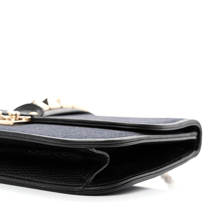 Valentino Garavani Denim Medium Glam Lock Rockstud Flap Deep Denim 9 of 9