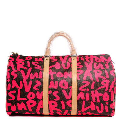 Louis Vuitton Monogram Graffiti Keepall 50 Fuchsia 1 of 7