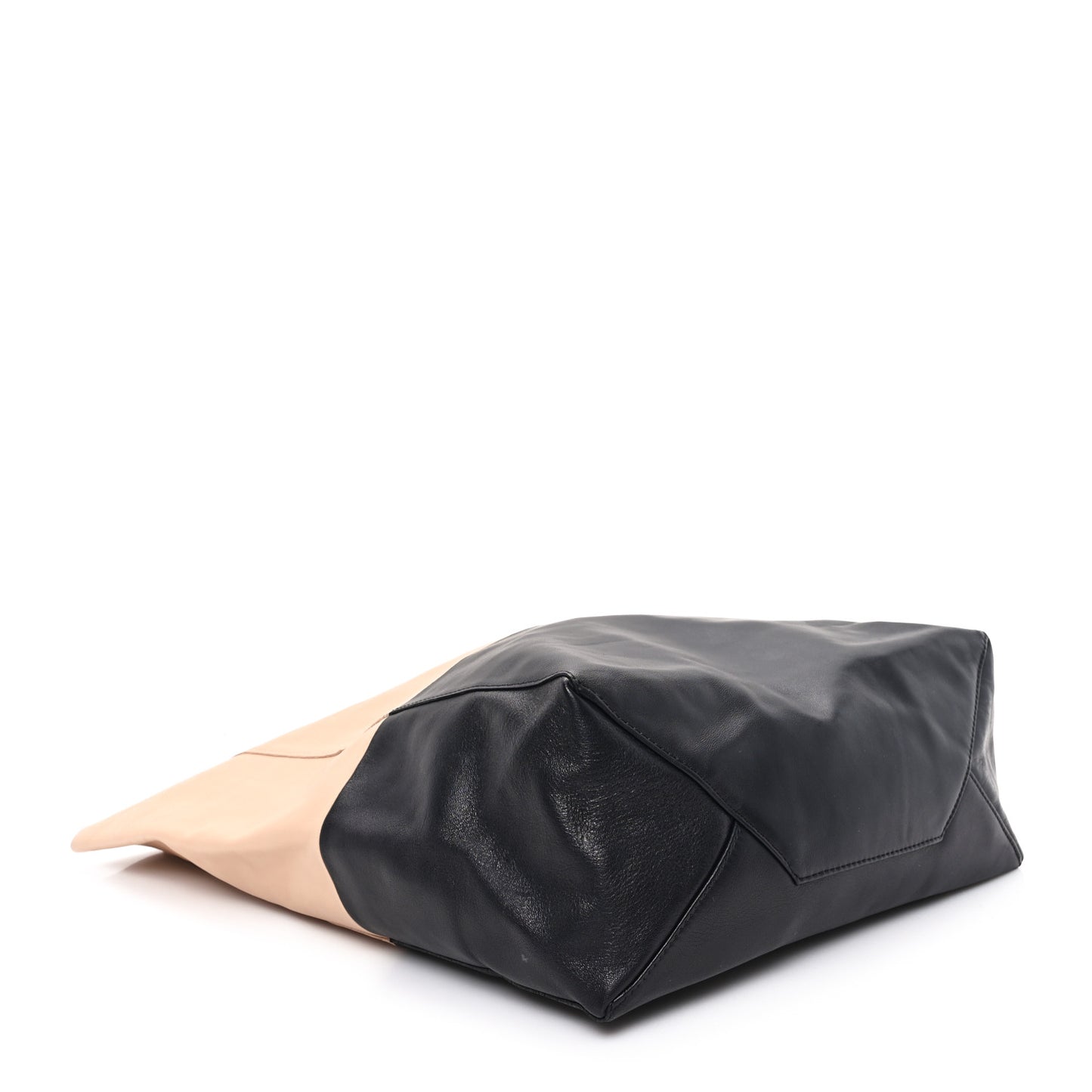 Lambskin Horizontal Bi-Cabas Nude Black