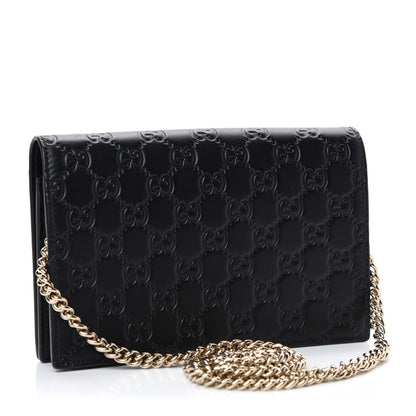 Gucci Guccissima Signature Bowy Chain Wallet Black 3 of 10