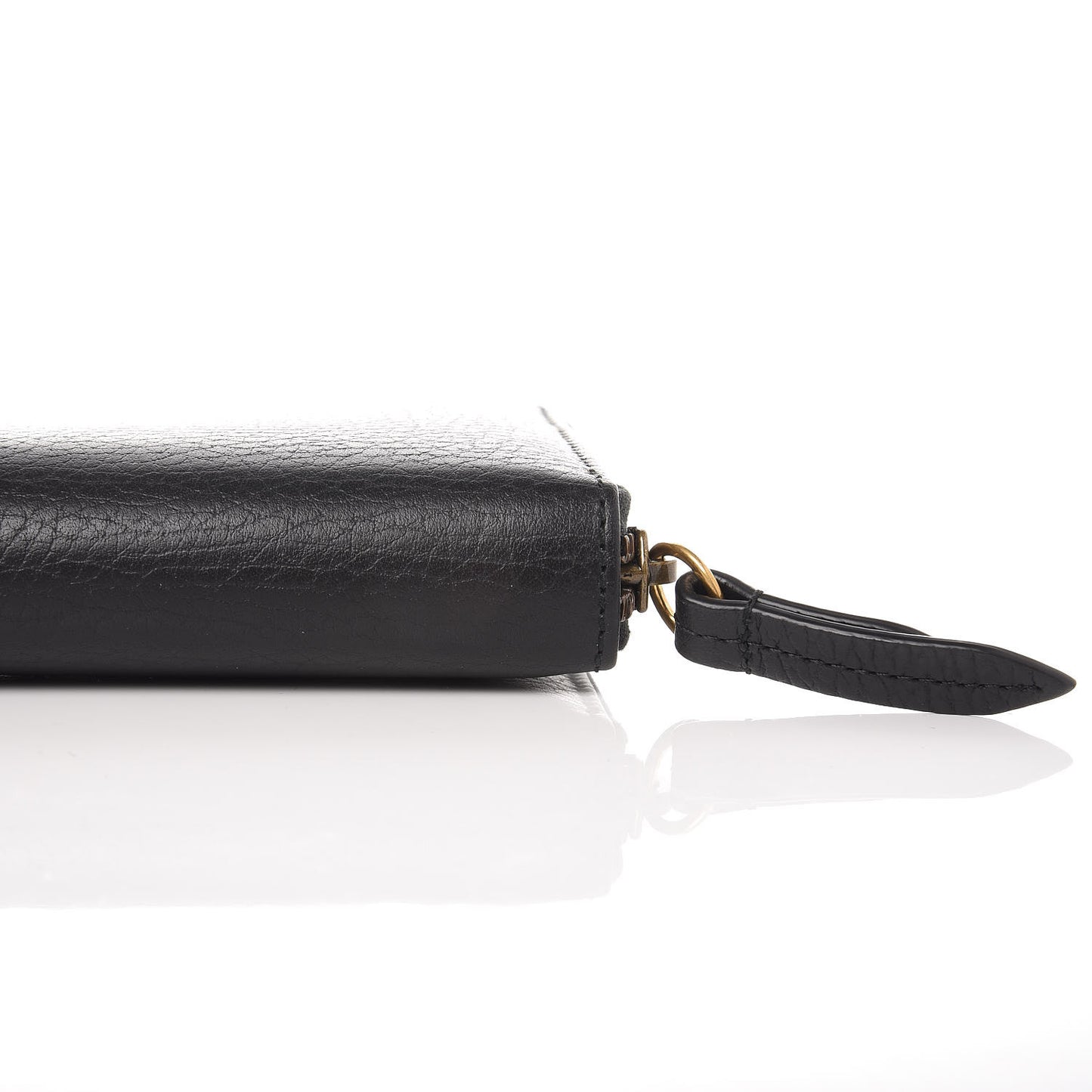Calfskin Butterfly Zip Around Wallet Black