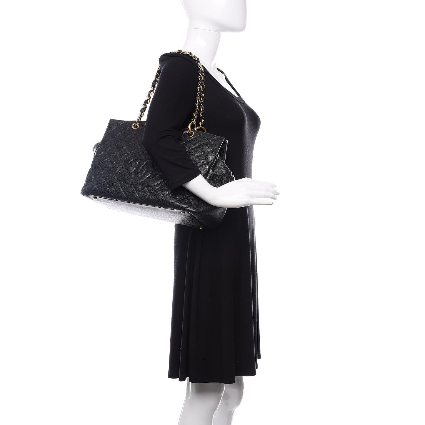 Caviar Quilted Grand Timeless Tote GTT Black