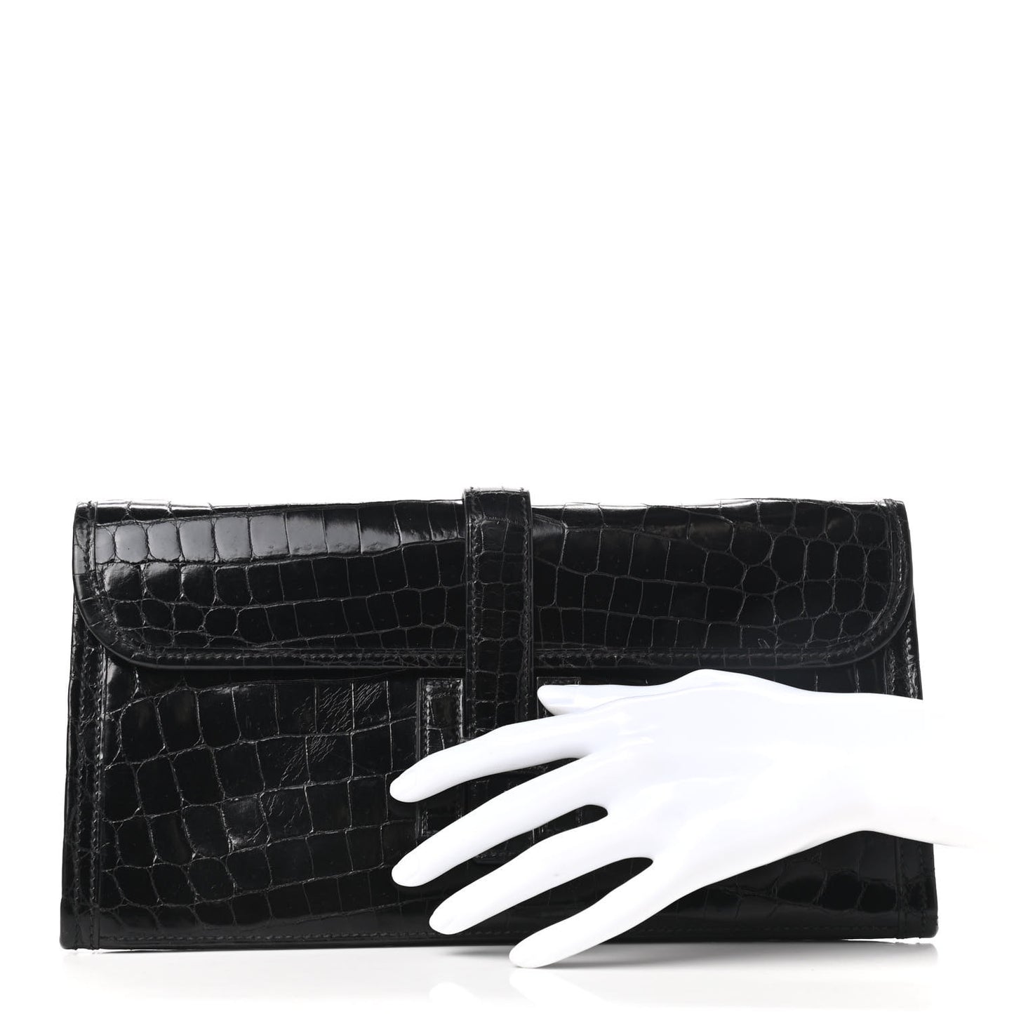 Shiny Niloticus Crocodile Jige Elan 29 Clutch Black